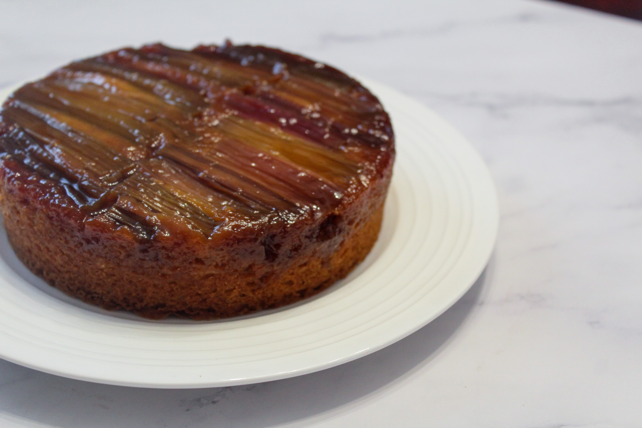You are currently viewing Warm Winter Rhubarb Upsidedown Cake